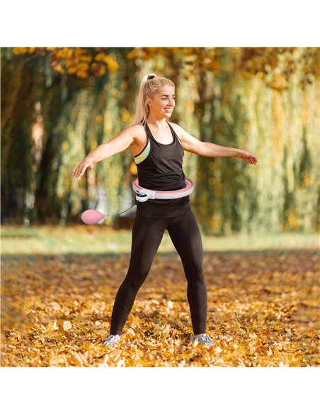 SPORTNOW Weighted Hula Hoop Smart Hula Hoop, Massage Hula Ring with 16 Detachable Knots, 360° Auto-Rotating Ball and Digital Cou - pic 89949 | FastDaddyshop