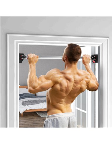 SPORTNOW Pull Up Bar for Home Doorway Pull Up Bar, No Screws Door Frame Chin Up Bar, Adjustable Length (75-92cm) for Home Gym Wo