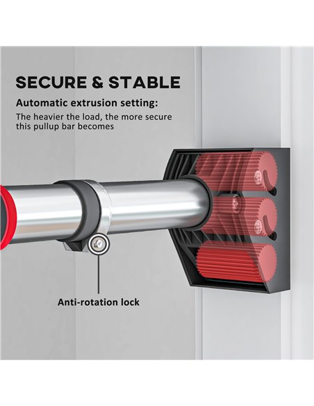 SPORTNOW Pull Up Bar for Home Doorway Pull Up Bar, No Screws Door Frame Chin Up Bar, Adjustable Length (75-92cm) for Home Gym Wo - pic 89962 | FastDaddyshop