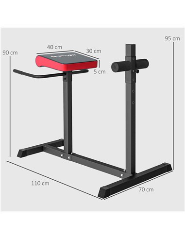 SPORTNOW Back Extension Roman Chair, Hyperextension Bench with Adjustable Leg Roller for Back, Abdominal and Gluteal Training A9