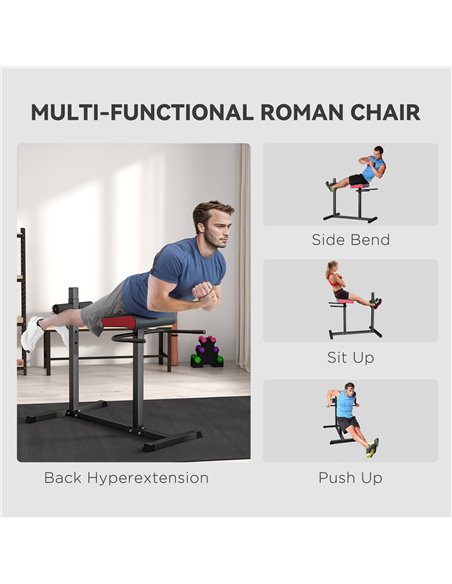 SPORTNOW Back Extension Roman Chair, Hyperextension Bench with Adjustable Leg Roller for Back, Abdominal and Gluteal Training A9 - pic 89996 | FastDaddyshop