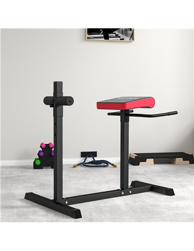 SPORTNOW Back Extension Roman Chair, Hyperextension Bench with Adjustable Leg Roller for Back, Abdominal and Gluteal Training A9