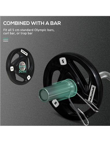 SPORTNOW Tib Bar with 2 x 5kg&2 x 10kg Olympic Weight Plates, Tibialis Trainer Calf Raise Machine for Shin Splints and Knee Pain