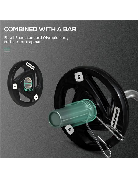 SPORTNOW Tib Bar with 2 x 5kg&2 x 10kg Olympic Weight Plates, Tibialis Trainer Calf Raise Machine for Shin Splints and Knee Pain - pic 90009 | FastDaddyshop