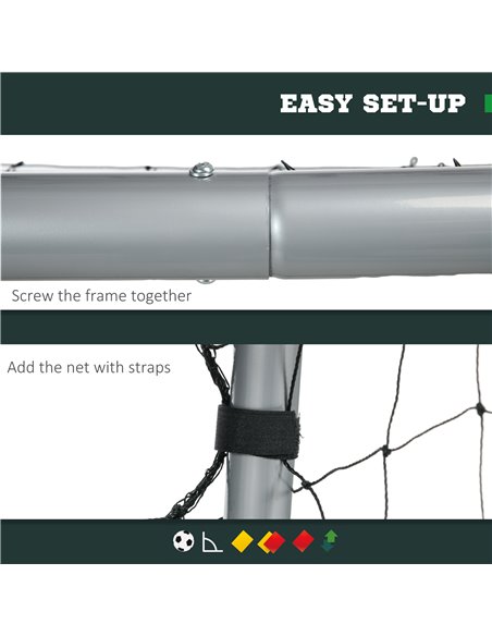 SPORTNOW 10ft x 6.5ft Football Goal, Football Net for Garden with Ground Stakes, Quick and Simple Set Up A62-038V02GY - pic 90014 | FastDaddyshop