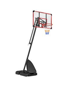 SPORTNOW 2.4-2.9m Adjustable Basketball Hoop and Stand with Weighted Base, Portable on Wheels, Red A61-045V02RD