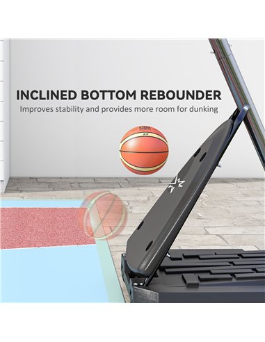 SPORTNOW 2.4-2.9m Adjustable Basketball Hoop and Stand with Weighted Base, Portable on Wheels, Red A61-045V02RD