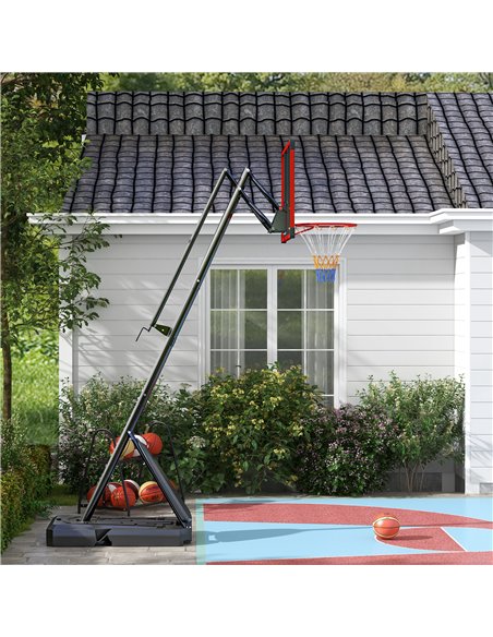 SPORTNOW 2.4-2.9m Adjustable Basketball Hoop and Stand with Weighted Base, Portable on Wheels, Red A61-045V02RD - pic 90028 | FastDaddyshop