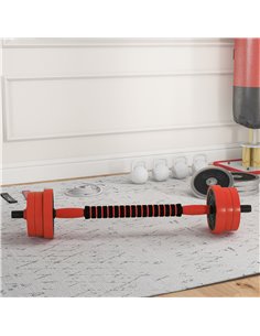 SPORTNOW 20kg Four-In-One Adjustable Weight Dumbbells Set, Barbell, Kettlebell, Push Up Stand - Red A91-287V00RD 2