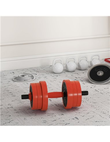 SPORTNOW 20kg Four-In-One Adjustable Weight Dumbbells Set, Barbell, Kettlebell, Push Up Stand - Red A91-287V00RD