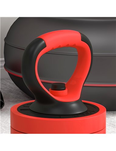 SPORTNOW 20kg Four-In-One Adjustable Weight Dumbbells Set, Barbell, Kettlebell, Push Up Stand - Red A91-287V00RD