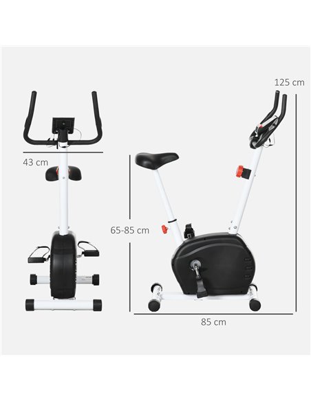 SPORTNOW Quiet Exercise Bike Stationary Bike with 8-Level Magnetic Resistance, Heart-Rate Sensor and Wheels, White A90-366V00WT - pic 90040 | FastDaddyshop