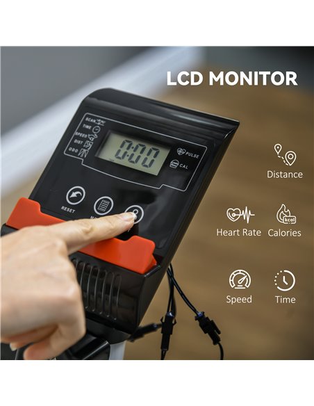 SPORTNOW Quiet Exercise Bike Stationary Bike with 8-Level Magnetic Resistance, Heart-Rate Sensor and Wheels, White A90-366V00WT - pic 90041 | FastDaddyshop