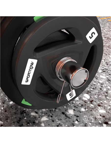 SPORTNOW Olympic EZ Curl Bar with 50kg Weight Plates, Barbell Bar for 5cm Weight Plates with Spring Clips, Home Gym Weight Lifti - pic 90055 | FastDaddyshop