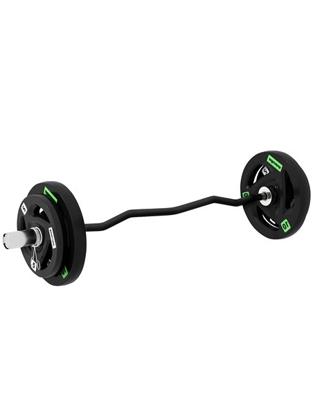 SPORTNOW Olympic EZ Curl Bar with 30kg Weight Plates, Barbell Bar for 5cm Weight Plates with Spring Clips, Home Gym Weight Lifti - pic 90065 | FastDaddyshop