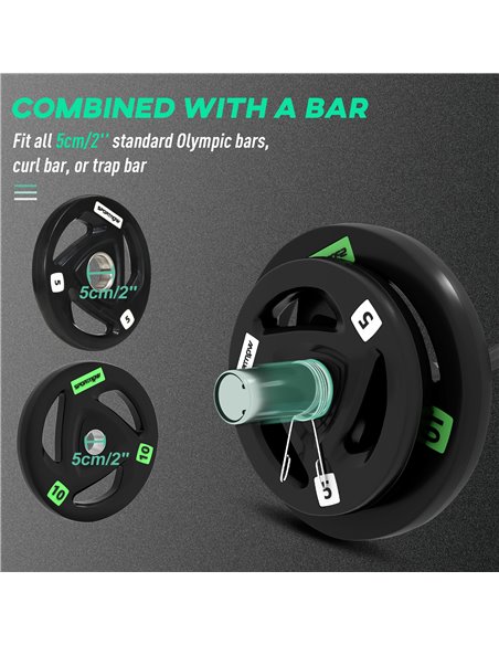 SPORTNOW Olympic EZ Curl Bar with 30kg Weight Plates, Barbell Bar for 5cm Weight Plates with Spring Clips, Home Gym Weight Lifti - pic 90068 | FastDaddyshop