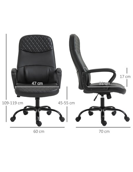 Vinsetto High Back Massage Office Chair with Armrest PU Leather Vibration Executive Chair with Adjustable Height and Built-in Lu - pic 9007 | FastDaddyshop
