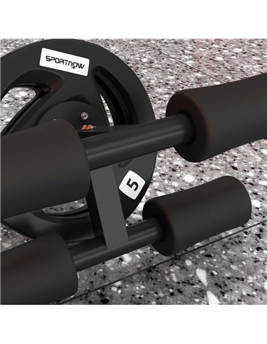 SPORTNOW Tib Bar with 2 x 5kg Olympic Weight Plates, Tibialis Trainer Calf Raise Machine for Shin Splints and Knee Pain Relief, 