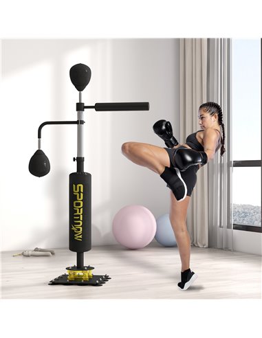 SPORTNOW Boxing Bag, Freestanding Punching Bag, with Reflex Bar, Speed Balls, Black A91-249V00BK
