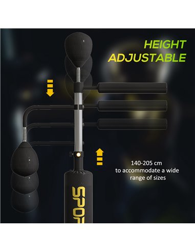SPORTNOW Boxing Bag, Freestanding Punching Bag, with Reflex Bar, Speed Balls, Black A91-249V00BK