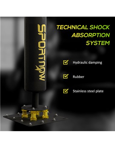 SPORTNOW Boxing Bag, Freestanding Punching Bag, with Reflex Bar, Speed Balls, Black A91-249V00BK