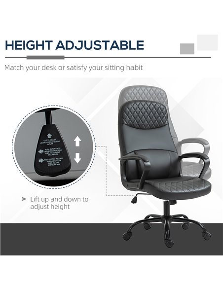 Vinsetto High Back Massage Office Chair with Armrest PU Leather Vibration Executive Chair with Adjustable Height and Built-in Lu - pic 9009 | FastDaddyshop