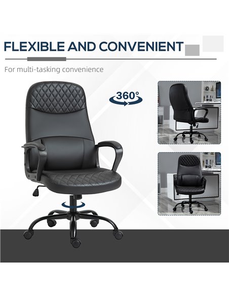 Vinsetto High Back Massage Office Chair with Armrest PU Leather Vibration Executive Chair with Adjustable Height and Built-in Lu - pic 9010 | FastDaddyshop