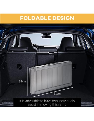 HOMCOM 2ft Folding Aluminum Wheelchair Ramp Scooter Portable Mobility Assist Suitcase Access Aid Disabled 713-027