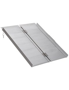 HOMCOM 3ft Folding Aluminum Wheelchair Ramp, Scooter Portable Mobility Assist Suitcase Access Aid, 270kg Capacity, silver 713-02
