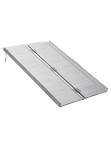 HOMCOM Portable Folding Wheelchair Ramp, Aluminium Mobility Scooter Access Aid, 4ft, 270kg Capacity, Silver 713-029 - pic 90119 | FastDaddyshop