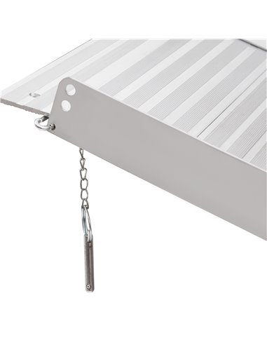 HOMCOM Portable Folding Wheelchair Ramp, Aluminium Mobility Scooter Access Aid, 4ft, 270kg Capacity, Silver 713-029