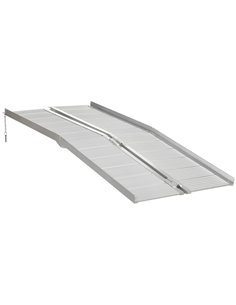 HOMCOM Folding Wheelchair Ramp, Textured Aluminum, 183x72 cm, Portable Threshold Ramp for Scooter & Steps, Silver. 713-003V00SR