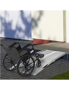 HOMCOM Folding Wheelchair Ramp, Textured Aluminum, 183x72 cm, Portable Threshold Ramp for Scooter & Steps, Silver. 713-003V00SR 2