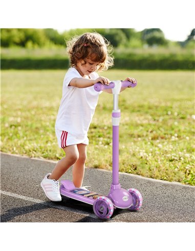 AIYAPLAY Kids 3 Wheel Scooter for 2-6 Years Old w/ Adjustable Height, LED Light, TPE Handlebar, Purple 371-050V00VT