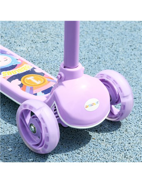 AIYAPLAY Kids 3 Wheel Scooter for 2-6 Years Old w/ Adjustable Height, LED Light, TPE Handlebar, Purple 371-050V00VT - pic 90163 | FastDaddyshop