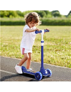 AIYAPLAY Kids 3 Wheel Scooter for 2-6 Years Old w/ Adjustable Height, LED Light, TPE Handlebar, Blue 371-050V00BU 2
