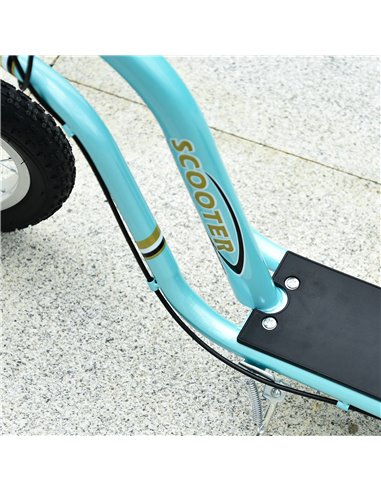 HOMCOM Teen Kids Stunt Scooter w/ Adjustable Handlebar, 12 Inch Rubber Tyres, Dual Brakes, Blue 371-017BU