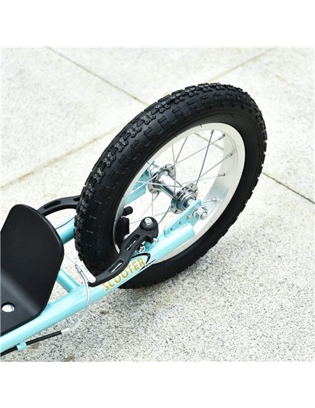 HOMCOM Teen Kids Stunt Scooter w/ Adjustable Handlebar, 12 Inch Rubber Tyres, Dual Brakes, Blue 371-017BU - pic 90181 | FastDaddyshop