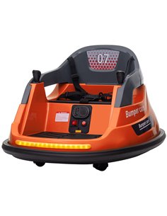 HOMCOM Bumper Car, 360° Rotation Spin 12V Kids Electric Car with Lights, Music, for Ages 1.5-5 Years - Orange 370-301V70OG