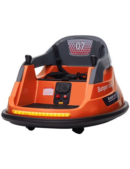 HOMCOM Bumper Car, 360° Rotation Spin 12V Kids Electric Car with Lights, Music, for Ages 1.5-5 Years - Orange 370-301V70OG - pic 90236 | FastDaddyshop