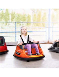 HOMCOM Bumper Car, 360° Rotation Spin 12V Kids Electric Car with Lights, Music, for Ages 1.5-5 Years - Orange 370-301V70OG 2
