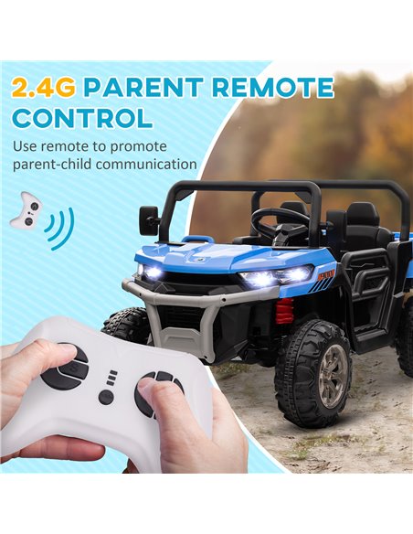 HOMCOM 12V Two-Seater Kids Electric Ride-On Car, with Electric Bucket, Remote Control - Blue 370-239V70BU - pic 90248 | FastDaddyshop