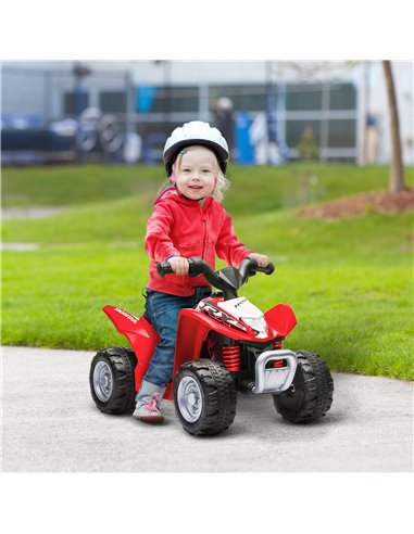 AIYAPLAY Honda Licensed Electric Ride on Cars Kids Car Kids Electric Quad Bike 6V ATV Ride On, 4 Pack, for 1.5-3 Years Red 370-2