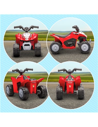 AIYAPLAY Honda Licensed Electric Ride on Cars Kids Car Kids Electric Quad Bike 6V ATV Ride On, 4 Pack, for 1.5-3 Years Red 370-2