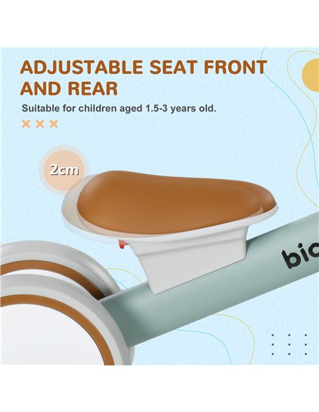 AIYAPLAY Kids Balance Bike for 1-3 Years Old with Adjustable Seat, Silent Wheels, Green 370-308V00GN - pic 90276 | FastDaddyshop