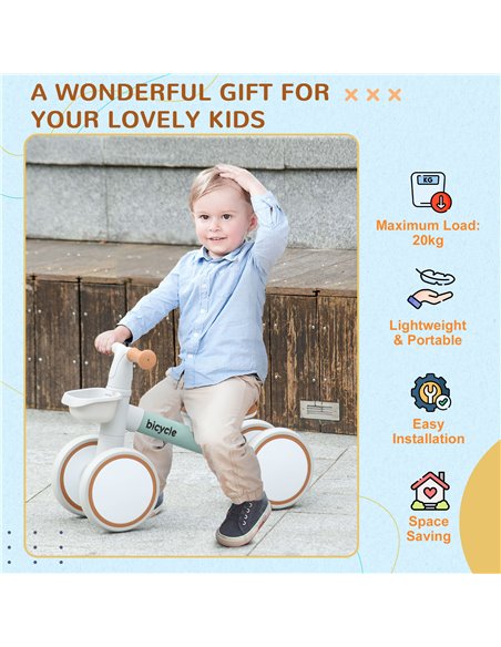 AIYAPLAY Kids Balance Bike for 1-3 Years Old with Adjustable Seat, Silent Wheels, Green 370-308V00GN - pic 90278 | FastDaddyshop