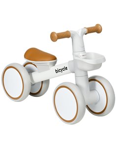 AIYAPLAY Kids Balance Bike for 1-3 Years Old with Adjustable Seat, Silent Wheels, White 370-308V00BN