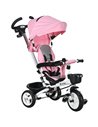 HOMCOM Metal Frame 4 in 1 Baby Push Tricycle with Parent Handle for 1-5 Years Old, Pink 370-061V00PK