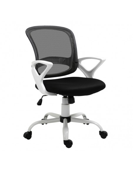 Vinsetto Swivel Office Chair with Lumbar Back Support, Adjustable Height, Armrests, Black - pic 9031 | FastDaddyshop