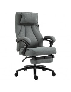 Vinsetto Ergonomic Office Chair with 2-Point Removable Vibration Massage Pillow, USB Power, Adjustable Height, Grey